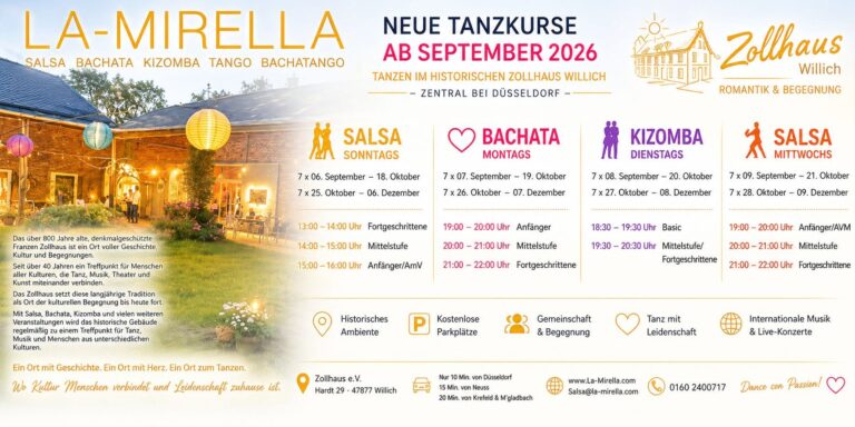 Tanzkurse ab September in &Uuml;bersicht